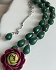 chokery Naszyjnik Choker "Szmaragdowy Ranunculus" 3