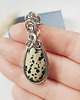 wisiory Naszyjnik Jaspis Dalmatyński stal chirurgiczna wisiorek handmade wirewrapping 4