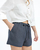 szorty damskie Lniane spodenki BLOOM charcoal 3