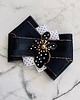 broszki Brosza Black & White z efektowym kwiatem w kropeczki New 6