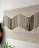 makramy Dekorcja ścienna makrama na ścianę 180 x 120 cm beżowa zielona 6