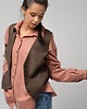 kamizelki damskie Wełniana elegancka kamizelka oversize, CHOCOLATE BROWN 1