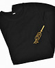 t-shirty męskie Czarna koszulka ze złotym nadrukiem eko bawełna 7