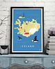 plakaty Islandia - plakat - mapa graficzna 2