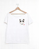 t-shirt damskie Panda Serduszko Biały Oversize 1