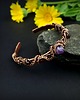 bransoletki wire wrapping Miedziana bransoleta mankietowa z ametystem i granatem - Zamówienie specjalne 9