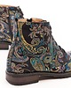 botki damskie Botki skórzane - z kolorowym printem w ornament (6387) 1
