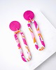 kolczyki z masy plastycznej Długie kolczyki ENDORFINY z fuksją 3