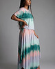 komplety damskie Auri Lili letni zestaw Purusza tie dye zielono-liliowo-różowy M (38) 2