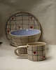 talerze, miski Ceramiczna miska w kratkę ręcznie robiona 4