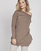 swetry damskie  Dzianinowa bluza, SWE169 mocca MKM 1