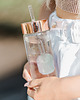 butelki wielorazowe CRYSTALLOVE Szklana butelka na wodę z kryształem górskim i słomką 400ml 4