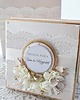 kartki scrapbooking Kartka ślubna w drewnianym pudełku i torebką 4