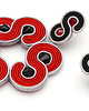 kolczyki soutache Awangardowe duże kolczyki - czarny czerwony 3