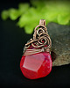 wisiory Wisiorek wire wrapping z różowym agatem 2