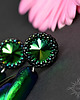 kolczyki swarovski Yashil, szmaragdowe kolczyki z kryształami 3