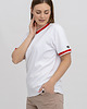 t-shirt damskie T-shirt biały basic  ściągacz (czerwono/różowy) 1