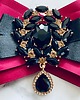 broszki Brosza z czarnymi kryształami w stylu glamour 1