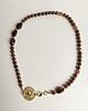chokery Brązowy choker z monetą 1