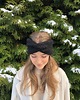 opaski do włosów Szeroka wełniana opaska 26 - 31cm handmade czarna 100% wełna ręczna robota 2