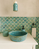 umywalki Umywalka ceramiczna, turkusowa owalna, zielona, nablatowa, niebieska 4