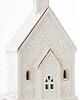 dekoracje świąteczne Domek ceramiczny LED 13,5x9 cm z wysokim kominem 3