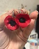 kolczyki z masy plastycznej Kolczyki maki z gliny polimerowej. Handmade 3