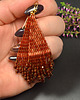 kolczyki szklane Cuvanna, czerwono-złote "indiańskie" kolczyki, beading 3