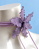 chokery Fioletowa orchidea - naszyjnik choker z koralików 1