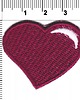 naszywki na ubrania Naszywka naprasowanka SERCE BORDO termo haft dla dzieci 4x3,5cm 1