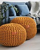pufy do siedzenia Puf miodowy bawełniany okrągły handmade 5