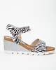 sandały i klapki damskie SANDAŁKI NA KOTURNIE - SKÓRA NATURALNA - MODEL 346 - KOLOR ZEBRA Z RÓŻEM 2