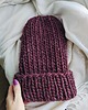 czapki damskie Wełniana czapka na drutach WOOLLY bordowa 1