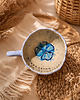 filiżanki Ceramiczna filiżanka handmade z napisem i kwiatem 1
