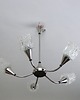 lampy wiszące Mosiężny żyrandol , lata 70 2