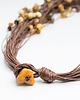 korale Naszyjnik bursztynowy w sylu boho, naszyjnik lniany, bursztyn bałtycki 4