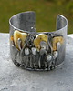 bransoletki wire wrapping Bursztyny mleczne -  bransoleta mankiet CUFF 1