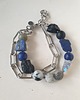 bransoletki z kamieni naturalnych Bransoletka RAW z grubym łańcuchem, lapis lazuli, czarny turmalin 2
