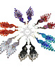 kolczyki szklane Pawie czerwone, kolczyki z frędzlami, beading 6