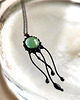wisiory Naszyjnik z zielonego szkła z meduzą 5