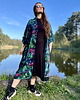 szlafroki damskie KIMONO turkus / szlafrok / kopertowa sukienka, autorski wzór 100% wiskoza 8