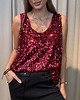 topy damskie Bluzka cekinowa na grubych ramiączkach Rosso 2