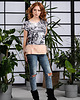 t-shirt damskie Koszulka z krótkim rekawem oversize nadruk Dżungla kolor łosoś 2