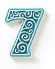napisy dekoracyjne i tabliczki Numer mieszkania - ceramiczna cyfra 7 turkusowa wys.8cm 2