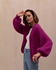 kardigany damskie Kardigan Balloon mohair reglan fuksja 1