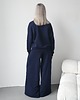 komplety damskie Sarai wygodny komplet bluza i szerokie spodnie z zakładkami Navy 4