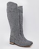 kozaki damskie SKÓRZANE KOZAKI ZAPATO 125 CZARNO BIAŁE KWADRATY 1