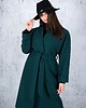 płaszcze damskie Płaszcz wełniany butelkowa zieleń WOOL& GREEN 4