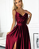 sukienki maxi damskie 299-13 CHIARA elegancka maxi satynowa suknia na ramiączkach - bordowa 3