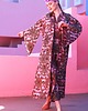 sukienki midi damskie Pudrowy róż kimono Rebel Pink 3